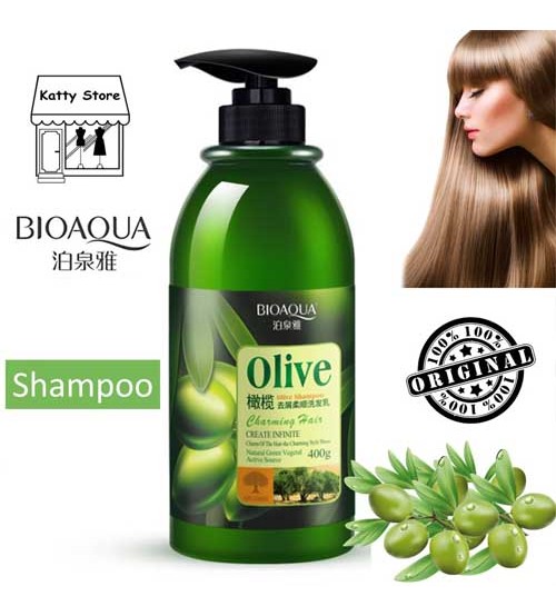 Bioaqua Natural Olive Essence Hair Care Silky Shampoo Anti Dandruff Dry Damage Hair 400ml